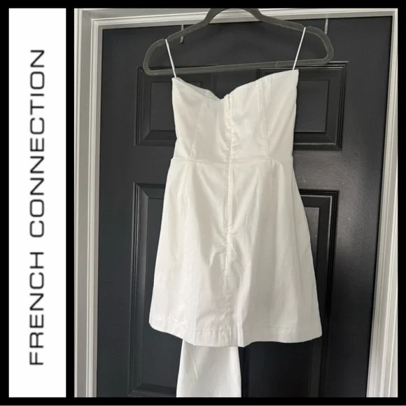NWT French Connection Florida Bow Strapless Mini Dress~Summer White - Picture 6 of 9